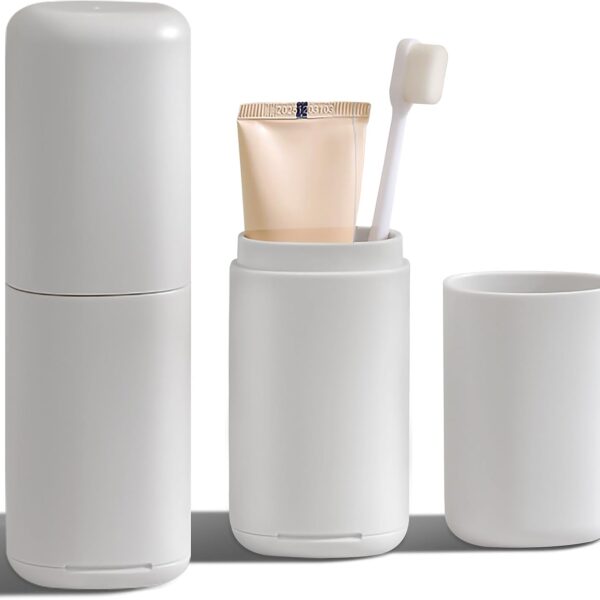 Portable Travel Toothbrush Storage Case, Includes A Hard-Shell Rinsing Cup