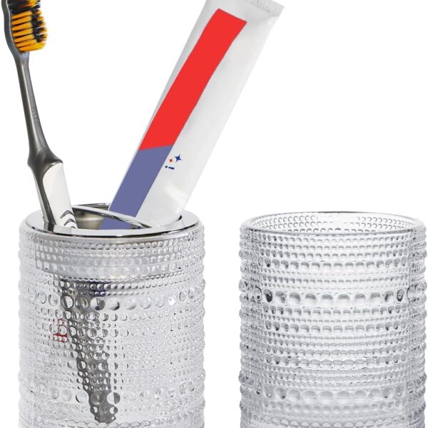 Glass Toothbrush Cup, Transparent Storage And Rinsing Cup Set