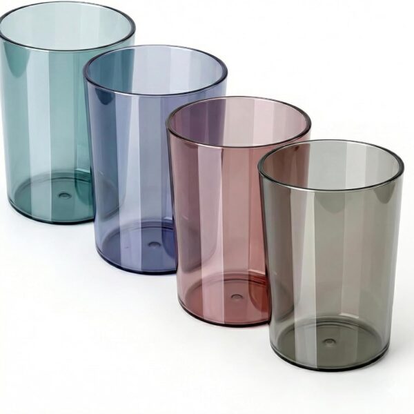 4-Piece Bathroom Accessory Set, Includes Plastic Toothbrush And Rinsing Cups