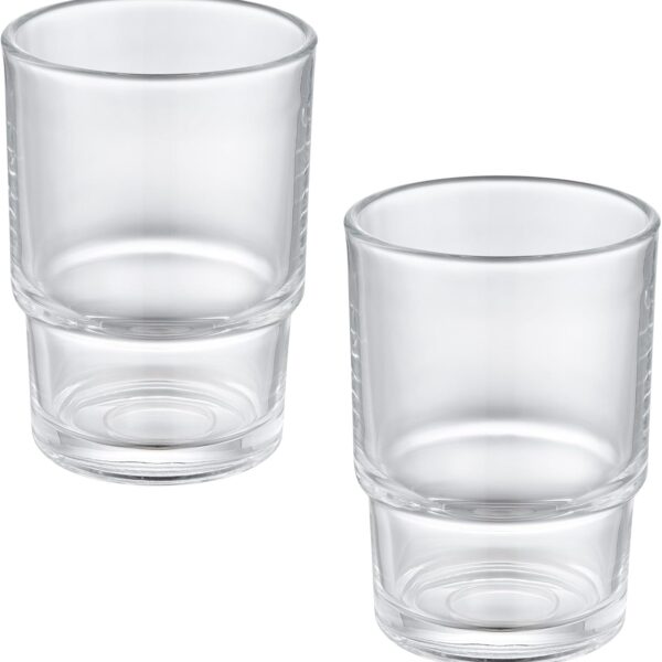 Glass Toothbrush Cup 2-Piece Set, For Bathroom Vanity Use
